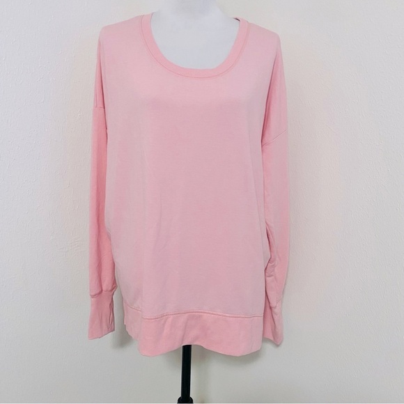Avia Women’s Pink XL (16-18) Blouse Thumb Holes Scoop Neck Relaxed Comfy EUC - Picture 3 of 9